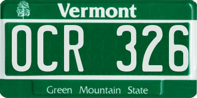 VT license plate OCR326