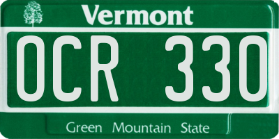VT license plate OCR330