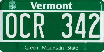 VT license plate OCR342