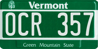 VT license plate OCR357