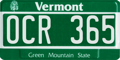 VT license plate OCR365
