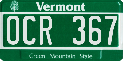 VT license plate OCR367