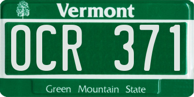 VT license plate OCR371