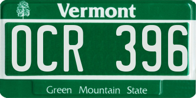 VT license plate OCR396