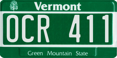 VT license plate OCR411