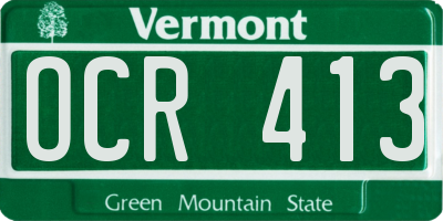 VT license plate OCR413