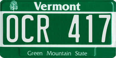VT license plate OCR417