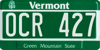 VT license plate OCR427