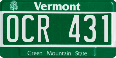 VT license plate OCR431