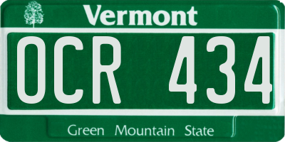 VT license plate OCR434