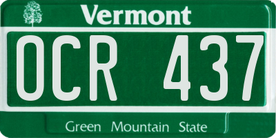VT license plate OCR437