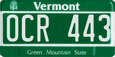 VT license plate OCR443