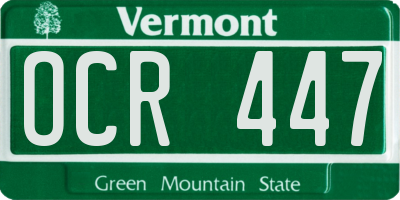 VT license plate OCR447