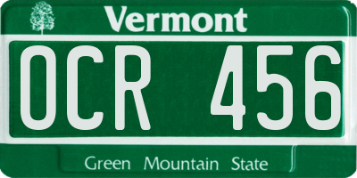 VT license plate OCR456
