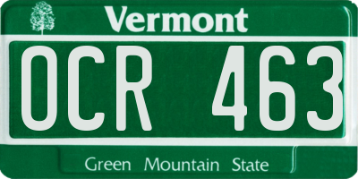 VT license plate OCR463