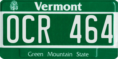 VT license plate OCR464