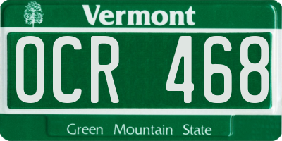 VT license plate OCR468