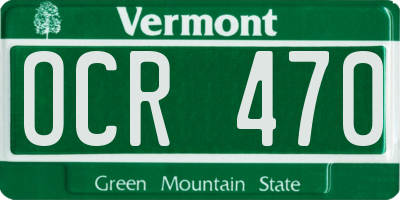 VT license plate OCR470