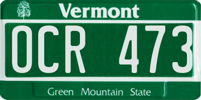 VT license plate OCR473