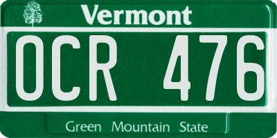 VT license plate OCR476