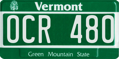VT license plate OCR480