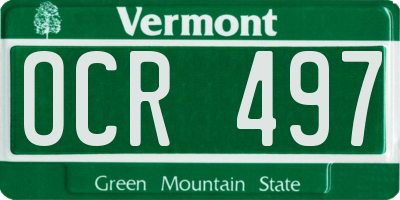 VT license plate OCR497