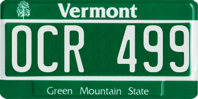 VT license plate OCR499