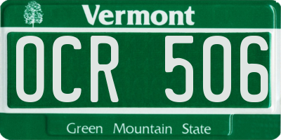 VT license plate OCR506