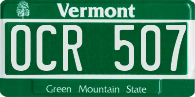 VT license plate OCR507