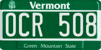 VT license plate OCR508