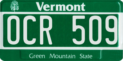 VT license plate OCR509