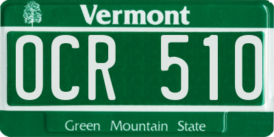 VT license plate OCR510