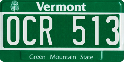 VT license plate OCR513