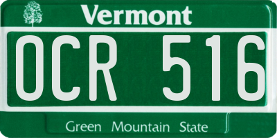 VT license plate OCR516