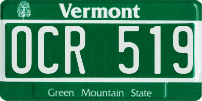 VT license plate OCR519