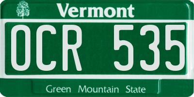 VT license plate OCR535