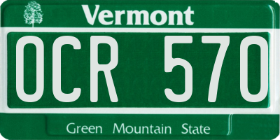 VT license plate OCR570