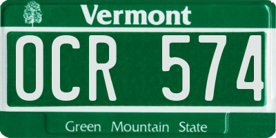 VT license plate OCR574