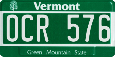 VT license plate OCR576