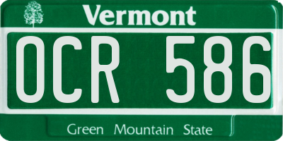 VT license plate OCR586