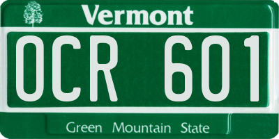 VT license plate OCR601