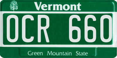 VT license plate OCR660