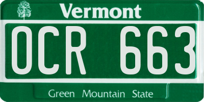 VT license plate OCR663