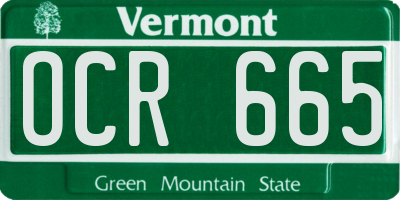 VT license plate OCR665