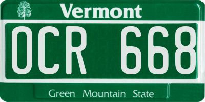 VT license plate OCR668