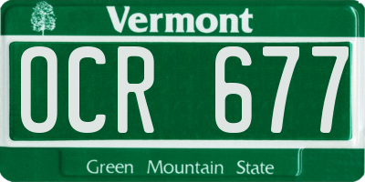 VT license plate OCR677