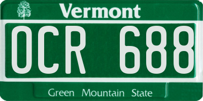 VT license plate OCR688
