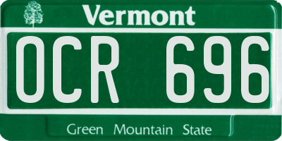 VT license plate OCR696