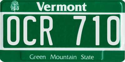 VT license plate OCR710