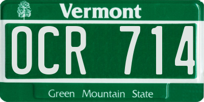 VT license plate OCR714